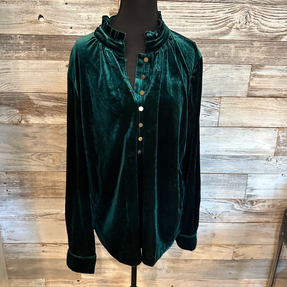 NWOT House of Harlow 1960 Emerald Velvet Top